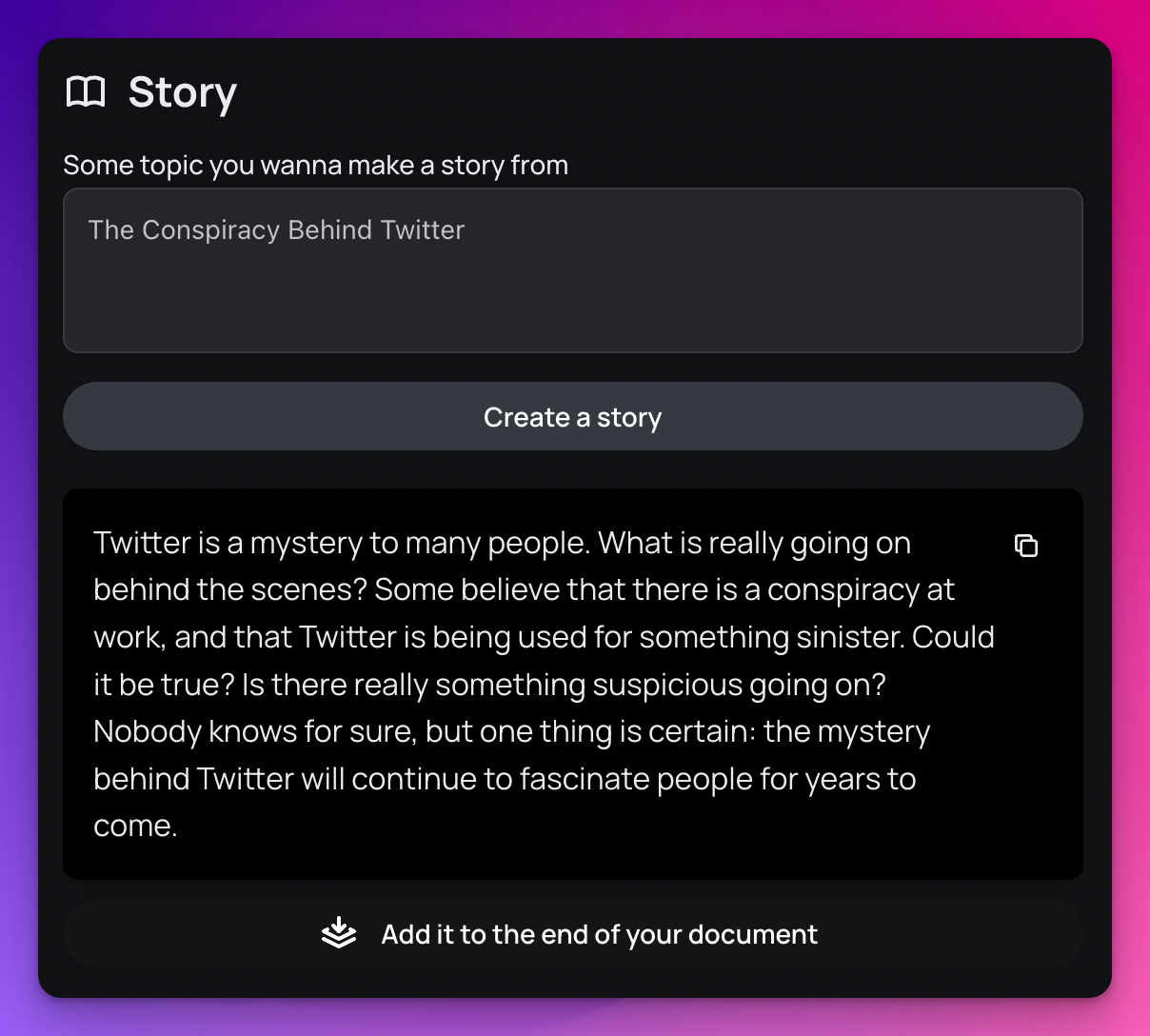 Generate a story